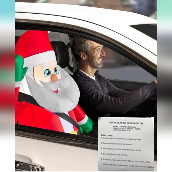 Car Buddy 3 ft Blowup Inflatable Waving Santa - Picture 6 of 6